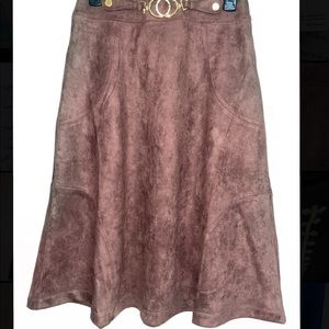 Andrew Marc New York faux suede chocolate skirt